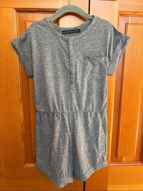 Miki Miette Gray Romper Girls Size 7 NWT